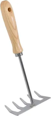 Produktbild von Handrechen - 5 Zinken - Verzinkter Stahl - Eschenholzgriff