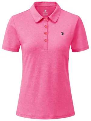 Productafbeelding van Dames Golf Polo Shirt Korte Mouwen - Sneldrogend en Ademend - Roze