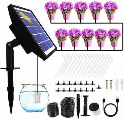Produktbild von Automatisches Solarbewässerungssystem IP67, wasserdichtes Tropfbewässerungsset mit Anti-Siphoning