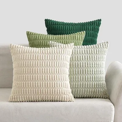 Immagine prodotto di Uniqoos® Set di 4 federe per cuscini 45 x 45 cm in tessuto di cotone, eleganti copricuscini con cerniera invisibile, morbidi e facili da pulire