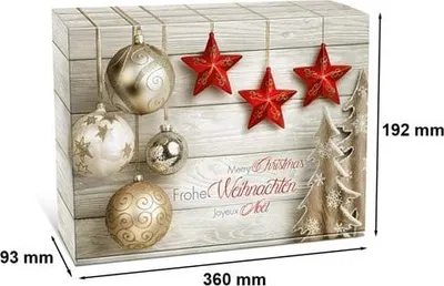 Obrázek produktu pro Vánoční karton Tři hvězdy 360 x 192 x 93 mm