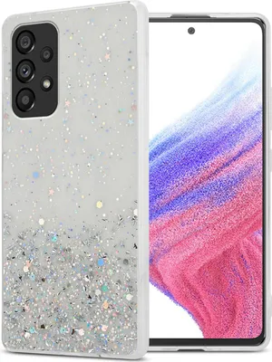 Immagine prodotto di Cadorabo custodia per Samsung Galaxy A53 5G custodia protettiva in custodia trasparente per telefono cellulare custodia TPU custodia cover glitter glitter