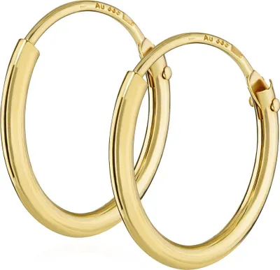 Produktbild von Paar Herren Creole Echt Gold 333er Ohrring Ohrschmuck Ohrhänger 13mm 3752