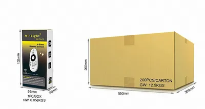 Immagine prodotto di Telecomando RF per dimmer LED monocolore / CCT 4 zone MiBoxer Fut007 Bianco