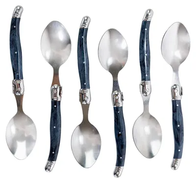 Laguiole Besteckbox, 6 Esslöffel, 25,2x17x2,8 cm, grau marmoriert