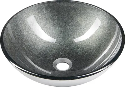 Produktbild von SKIN Aufsatzwaschtisch, Glas, Ø 42 cm, Grau metallic