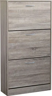 Immagine prodotto di Milani Home - Scarpiera Con 3 Ante In Legno Di Design Porta Scarpe Di Alta Qualità, Cm 60x24x115 H Colore: Marrone - Marrone