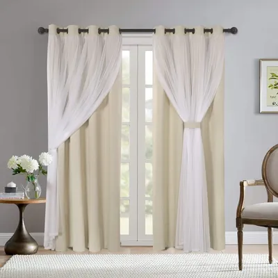 Produktbild von Transparente Vorhänge und Verdunkelungsgardinen, Beige, 132 x 213 cm, 2 Stück
