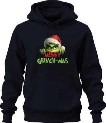 Produktbild von MERRY GRINCH-MAS Grinch Weihnachten lustig Geschenk Retro Uni Hoodie Kapuzenpullover, Navy, S