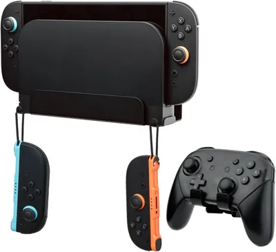 Produktbild von Wandhalterung für Nintendo Switch 2 – Robuste Metallhalterung mit 2 Halterungen für Joy-Cons und Lüftungsöffnungen – Metallwandhalterung für Nintendo Switch 2