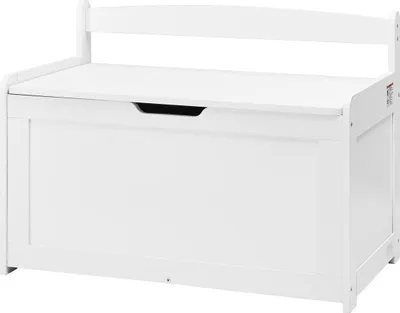 Productafbeelding van Opbergbank voor kinderspeelgoed, houten speelgoedkist, 32.68 x 17.91 x 24.02" Wit