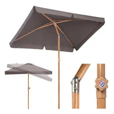 Produktbild von Sekey Balkonschirm Rechteckig Holzoptik 200×125 cm, Verstellbare Höhe & Neigung, UPF 50+ Sonnenschutz