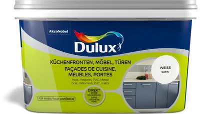 Produktbild von Dulux Fresh up Küchenfronten, Möbel, Türen Satin, Einfach mal neu streichen, Weiß, 2 l