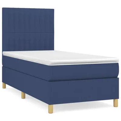 Immagine prodotto di vidaXL Letto a molle con materasso blu 90x200 cm in tessuto