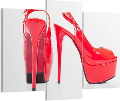 Produktbild von Bild auf Leinwand - Leinwandbild - Ferse Schuhe Frauen Mode - 130x100cm - Wand Bild - Wanddeko - Leinwanddruck - Bilder - Kunstdruck - Wanddekoration - Leinwand bilder - Wandkunst - CB130x100-2401