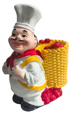 Produktbild von Dicke Kochfigur aus Kunstharz, Zahnstocherhalter, Kochstatue, Skulptur, Dekoration für Zuhause, Café, Restaurant, Küchentheke, Ornament C