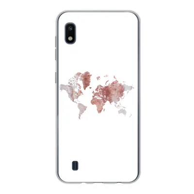 Produktbild von MuchoWow® Handyhülle Schutzhülle Hülle für Samsung Galaxy A10 Weltkarte - Rosa - Farbe Silikon Softcase Handy Hülle - Schutzhülle