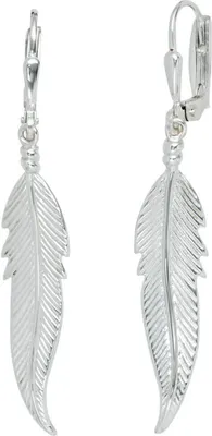 Produktbild von Damen Ohrringe Ohrhänger Feder aus 925 Silber Sterlingsilber Ohrschmuck
