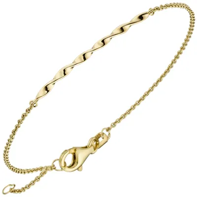 Produktbild von Armband aus 585 Gold Gelbgold glänzend mittleres Teil gedreht 15,5-17,5cm