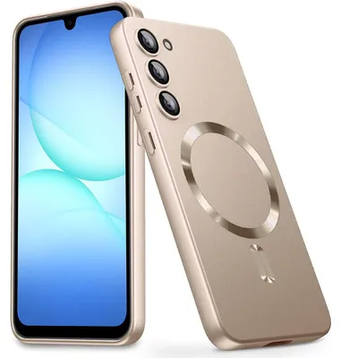 Image de Coque pour Samsung Galaxy A17 4G/5G, Protection Silicone Liquide Fine Antichoc avec Anneau Magnétique - Doré