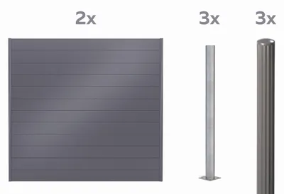 Produktbild von Alberts Sichtschutz Palitio als Set,umbragrau7022, zum Aufschrauben, Länge 4,00m, Profilhöhe 150mm