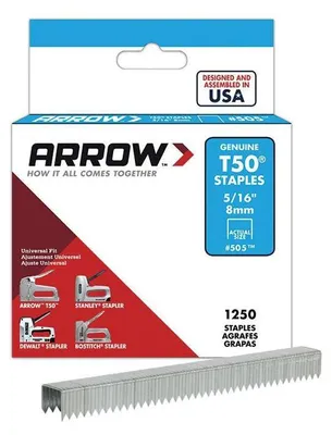 Image de Arrow T50 Heftklammern 8mm 5/16'' 1250pk WI1610 (Taille unique) (Couleur unique)