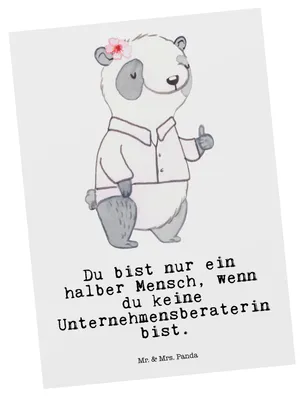 Produktbild von Mr. & Mrs. Panda Postkarte Unternehmensberaterin Herz - Weiß - Geschenk, Grußkarte, Postkarten, Ansichtskarte, Ansichtskarten, Fotokarte