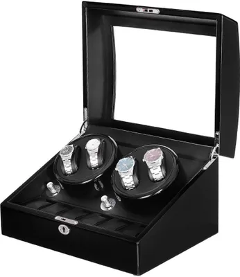 Obrázek produktu pro Watchwinder 4+6 Automatické hodinky Box s LED světlem Watch Case Display Box Narozeninové dárky