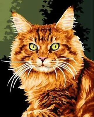Produktbild von 40x30 cm Diamanten Malerei Zum Selbermachen DIY Diamond Painting Rote Katze
