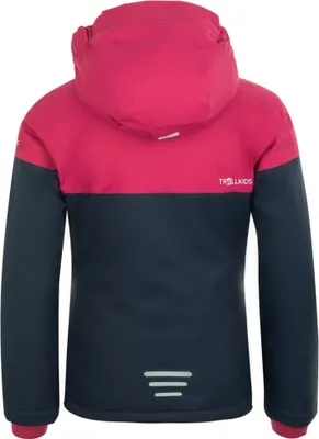 The back view of a child's winter jacket.