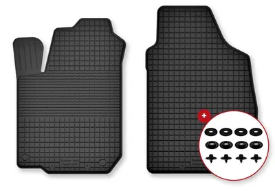 Productafbeelding van Rubberen voormatten voor Daihatsu Trevis 2006-2009 (hatchback) – 2-delig, zwart, op maat – Wielganizator Semi-Universal