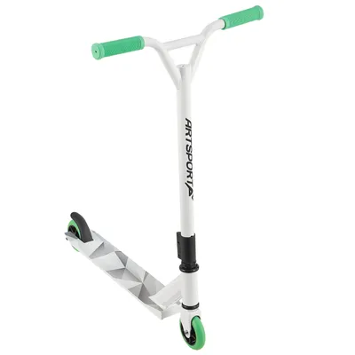 Obrázek produktu pro Dětská koloběžka 24633, kaskadérská, triková koloběžka, s 360° řízením a 100 mm hliníkovými koly, bílá