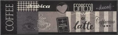 Produktbild von vidaXL Küchenteppich Waschbar Coffee Schwarz 45x150 cm Samt