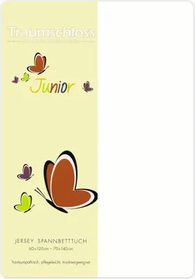 Produktbild von Traumschloss Kinder Jersey Spannbettlaken 60-70 x 120-140 cm weiß Kinder-Spannbettlaken, 100% Baumwolle