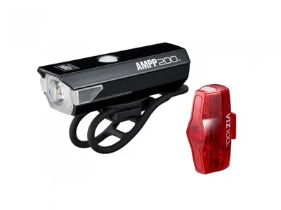 Produktbild von Cateye AMPP 200 HL-EL042RC / ViZ100 TL-LD800B - Fahrradlampenset mit 200 Lumen Helligkeit