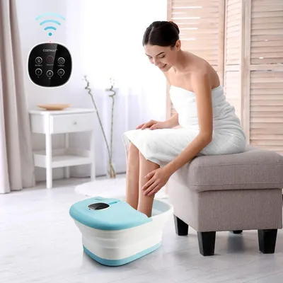 Obrázek produktu pro Bath Bath Massager Skládací elektrický ohřívač na nohy 33,5 x 41 x 20,5 cm Modrá