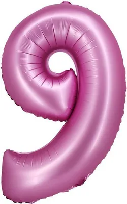 Produktbild von XL Folienballon pink matt Zahl 9