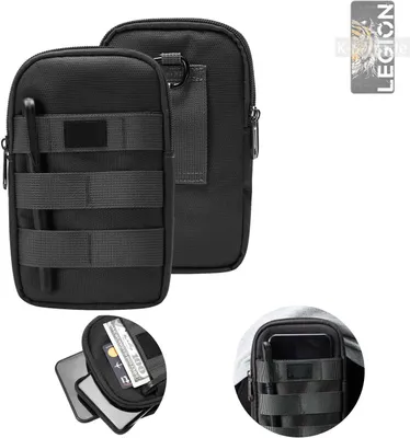 Produktbild von K-S-Trade Holster Gürtel Tasche kompatibel mit Lenovo Legion Y70 Handy Tasche Schutz Hülle dunkel-grau viele Fächer, 1x