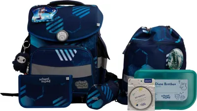 Immagine prodotto di School Mood Timeless Pro Jonas (calcio), set di zaini scolastici da 7 pezzi