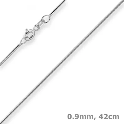 0-9mm-Schlangenkette-aus-585-Weißgold-42cm