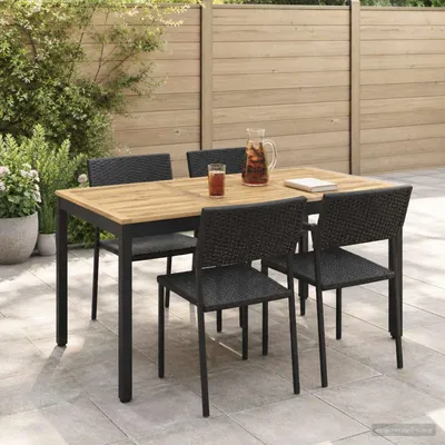 Produktbild von Möbel Gartentisch Weiß und Schwarz 141 x 80,5 x 75 cm - Gartentische &23997