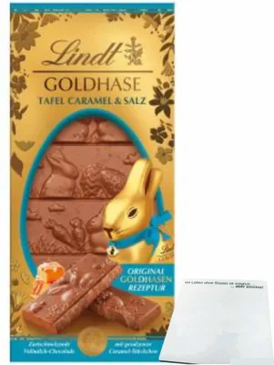 Immagine prodotto di Lindt Coniglietto d'oro Caramello e(tavoletta da 120 g) + usy Block