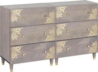 Zdjęcie produktu dla Bufet z szufladą 2 pcs Szary 60 x 33 x 75 cm Drewno z mango