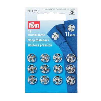 Immagine prodotto di PRYM bottoni a pressione da cucire, ottone, Ø 11 mm, argento - 12 pezzi