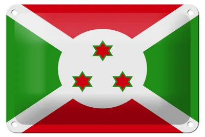 Produktbild von Blechschild Flagge Burundis 18x12cm Flag of Burundi
