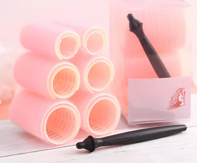 Produktbild von 6 Stücke Lockenwickler locken Set Hitzefreie Jumbo Groß Kleine Lockenwickler Selbsthaftend Hair Rollers Klammern 25mm 33 mm 43 mm Retoo