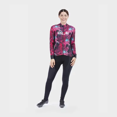 Obrázok produktu pre Zateplený dámsky cyklistický dres Alé Cycling PR-R Amazzonia čierny/ružový