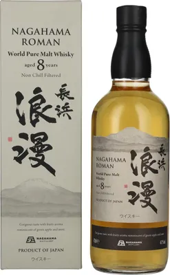 Produktbild von Nagahama Roman 8 Years Old Pure Malt Whisky 47% Vol. 0,7l in Geschenkbox