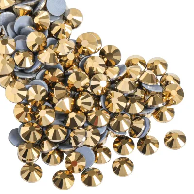 Image de Strass thermocollants - À fixer sur les textiles par repassage - Couleur or - Taille SS6 (1,9-2,1 mm) - 2880 pièces