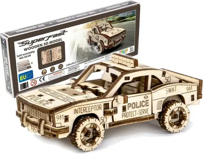 Produktbild von WOODEN CITY 3D-Puzzle Superschnelles Polizeiauto